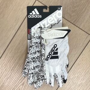 Adidas Adizero Three Stripe Life Football Receiver Gloves White Black Small‎